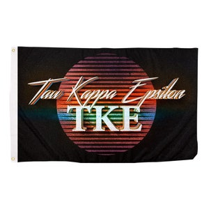 Tau Kappa Epsilon 80&#39;s Fraternity Flag Greek Letter Use as a Banner Large 3 x 5 Feet Sign Decor TKE