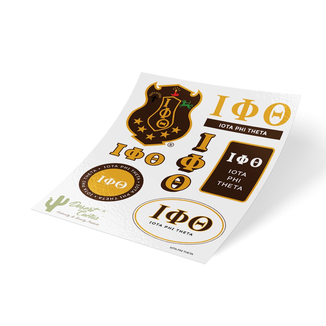 Iota Phi Theta Fraternity Traditional Crest and Letter Sticker Decal ...