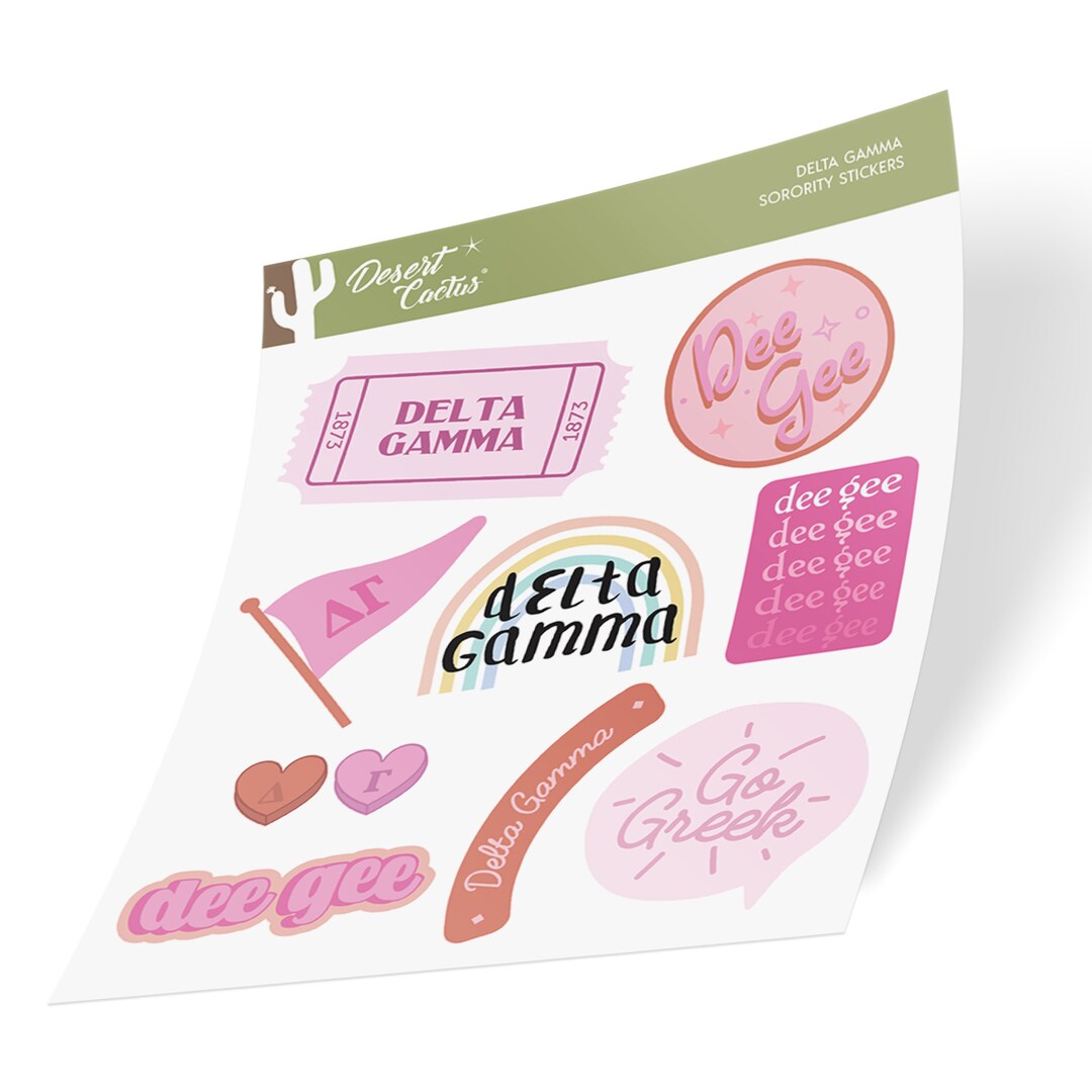 Delta Gamma Sticker Decal Laptop Water Bottle Car (cute Sheet) - Etsy