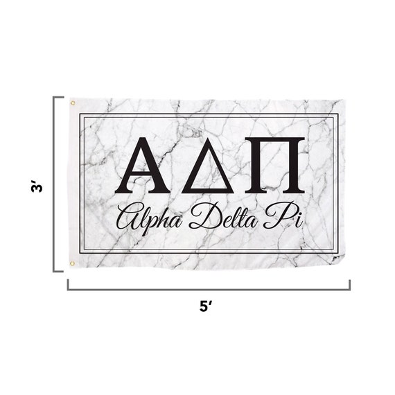 Kappa Delta Marble Box Letter Sorority Flag Banner 3 x 5