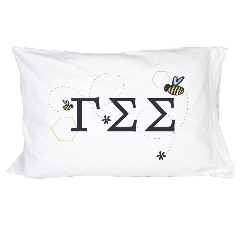 Gamma Sigma Sigma Sorority Flying Bees Pillowcase 300 Thread 100/% Cotton Count GSS