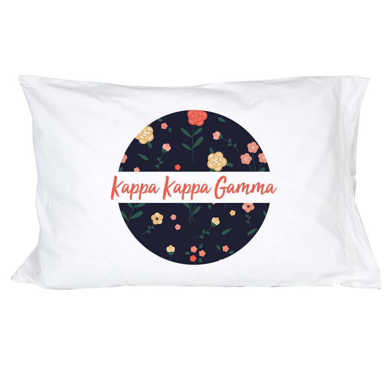 Kappa Kappa Gamma Sorority Floral Flowers Design #2 Pillowcase 300 Thread 100/% Cotton Count