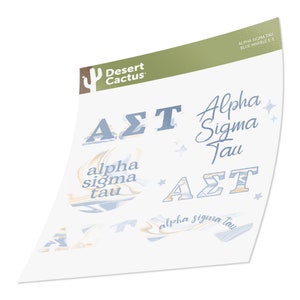 Alpha Sigma Tau Variety Blue Marble Sticker Decal Laptop Water Bottle Car ast