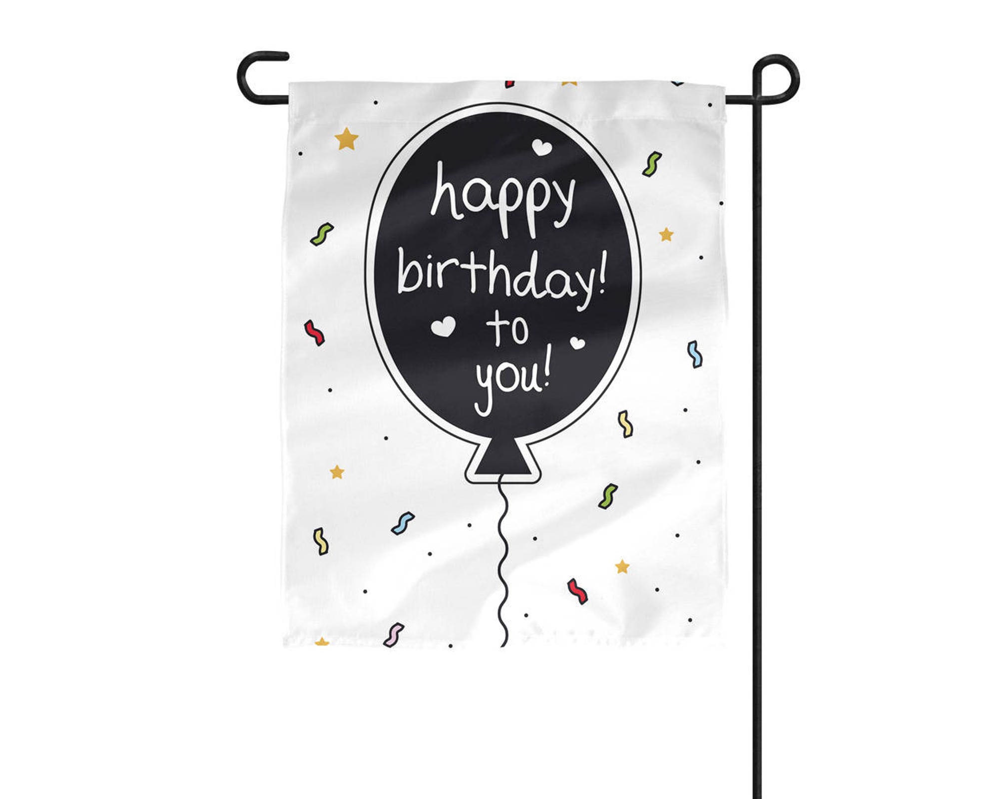 Discover Happy Birthday 12 Inches Wide x 18 Inches Tall Double-Sided Garden Flag 100% Polyester Outside (Birthday-4-01)