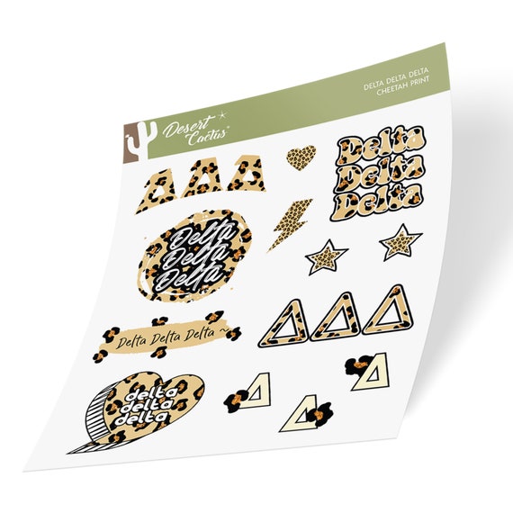 Desert Cactus Phi Delta Theta Sticker Sheet - Officially Licensed Fraternity Decals For Laptop, Water Bottle, Car