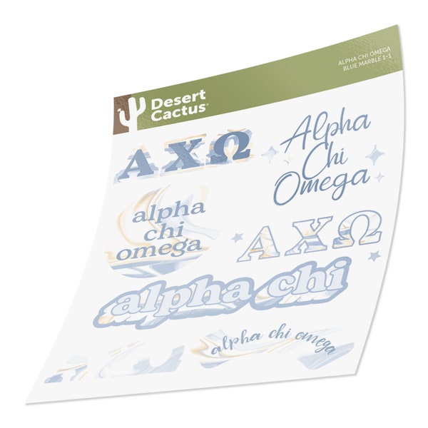 Alpha Chi Omega Sorority Variety Blue Marble Sticker Decal Laptop Water Bottle Car AXO