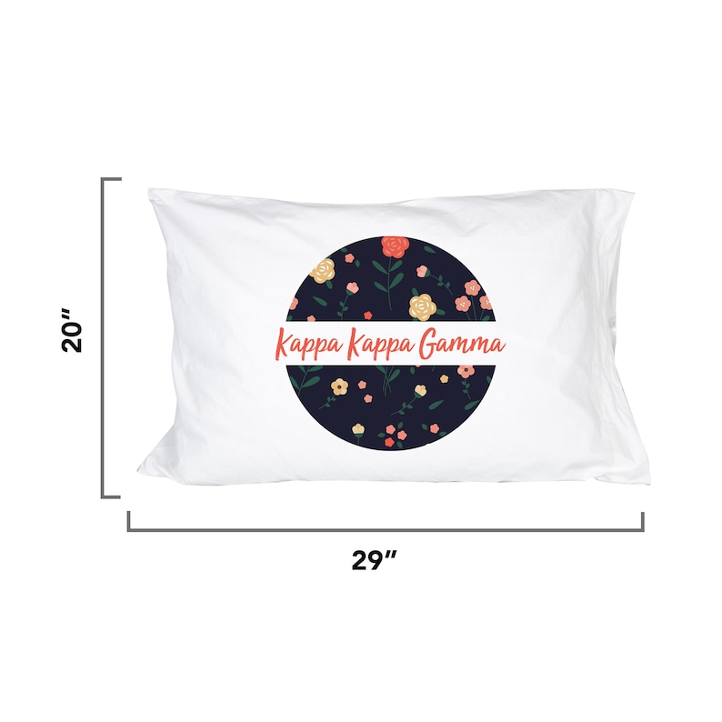 Kappa Kappa Gamma Sorority Floral Flowers Design #2 Pillowcase 300 Thread 100/% Cotton Count