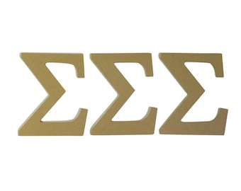Sigma Sigma Sigma Tri-Sigma Sorority 7.5&quot; Unfinished Wood Letter Set