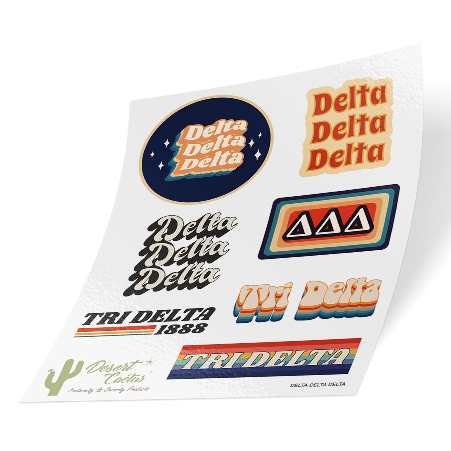 Desert Cactus Phi Delta Theta Sticker Sheet - Officially Licensed Fraternity Decals For Laptop, Water Bottle, Car - View #5