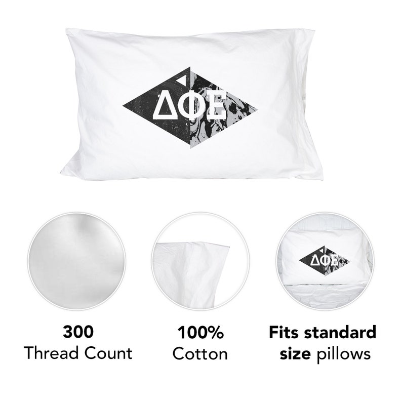 Delta Phi Epsilon Marble Diamond Pillowcase 300 Thread 100/% Cotton Count DPhie