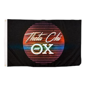 Theta Chi 80&#39;s Fraternity Flag Greek Letter Use as a Banner Large 3 x 5 Feet Sign Decor T Chi