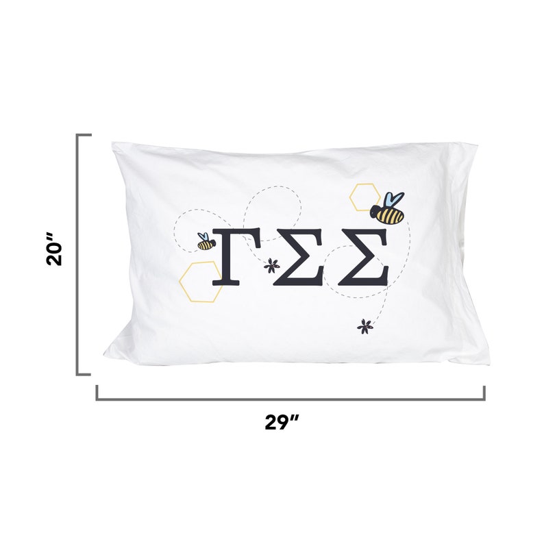Gamma Sigma Sigma Sorority Flying Bees Pillowcase 300 Thread 100/% Cotton Count GSS