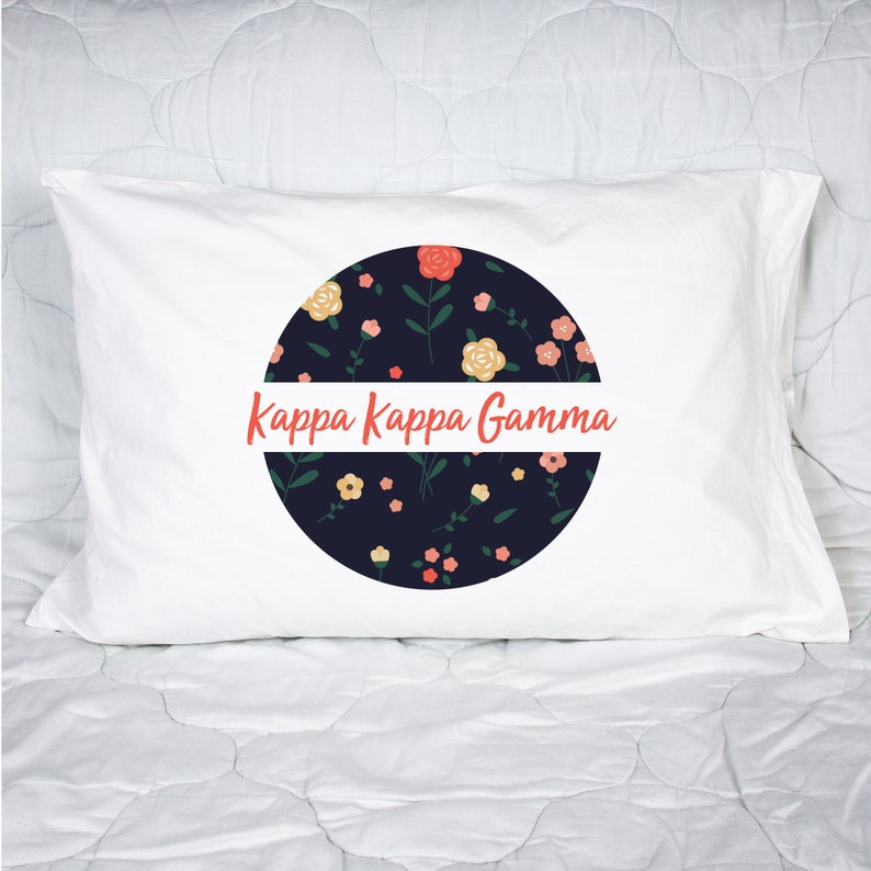 Kappa Kappa Gamma Sorority Floral Flowers Design #2 Pillowcase 300 Thread 100/% Cotton Count