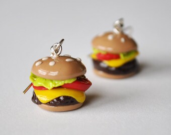 Polymer Clay Cheeseburger Earrings
