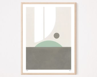 Celestial Moon Giclée Print, Abstract Geometric Art