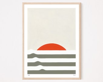 Ocean Sunrise Giclée Print, Modern Coastal Art