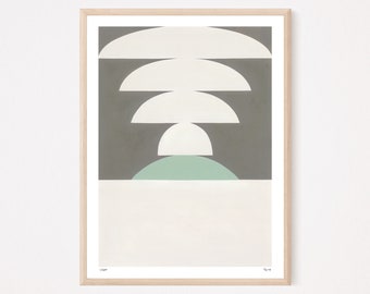 Aurora Moon Giclée Print: Modern Geometric Art