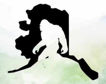 Bigfoot Alaska Vinyl Decal | Sasquatch Alaska Vinyl Decal | Car Decal | Window Decal | Indoor/Outdoor | Permanent
