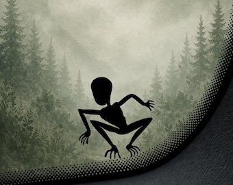Mini Dover Demon Easter Egg Decal | Cryptid Sticker | Small Car Window Laptop Decal