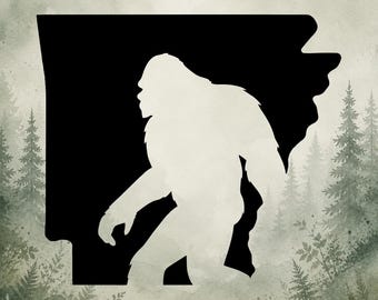 Bigfoot Arkansas Vinyl Decal | Sasquatch Arkansas Vinyl Decal | Car Decal | Window Decal | Indoor/Outdoor | Permanent