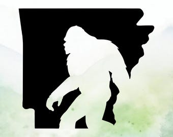 Bigfoot Arkansas Vinyl Decal | Sasquatch Arkansas Vinyl Decal | Car Decal | Window Decal | Indoor/Outdoor | Permanent