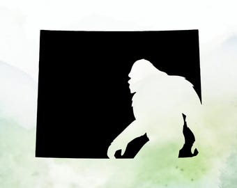 Bigfoot Wyoming Vinyl Decal | Sasquatch Wyoming Vinyl Decal | Car Decal | Window Decal | Indoor/Outdoor | Permanent