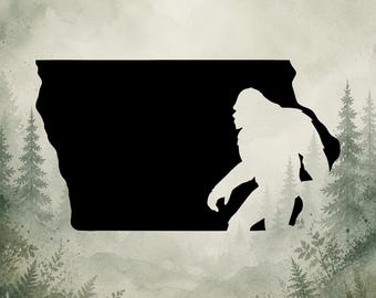Bigfoot Iowa Vinyl Decal | Sasquatch Iowa Vinyl Decal | Car Decal | Window Decal | Indoor/Outdoor