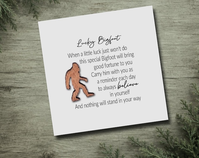 Featured listing image: Lucky Bigfoot Token |  Sasquatch | Pocket Pal | Pocket Hug