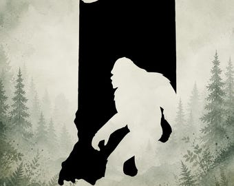 Bigfoot Indiana Vinyl Decal | Sasquatch Indiana Vinyl Decal | Car Decal | Window Decal | Indoor/Outdoor