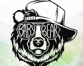 Baby Bear with Cap Vinyl Decal | Car Decal | Window Decal | Sticker | Laptops. Journals and More | Indoor/Outdoor | Permanent