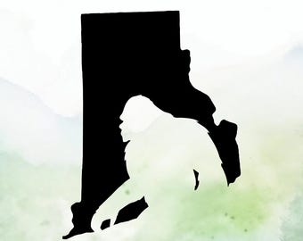 Bigfoot Rhode Island Vinyl Decal | Sasquatch Rhode Island Vinyl Decal | Car Decal | Window Decal | Indoor/Outdoor | Permanent