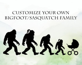 Bigfoot/Sasquatch Family Vinyl Sticker Decal | Car Decal | Window Decal | Laptops. Journals and More | Indoor/Outdoor | Permanent
