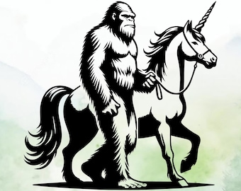 Bigfoot with a Unicorn Campfire Vinyl Decal | Car Decal | Window Decal | Laptops. Journals and More | Indoor/Outdoor | Permanent