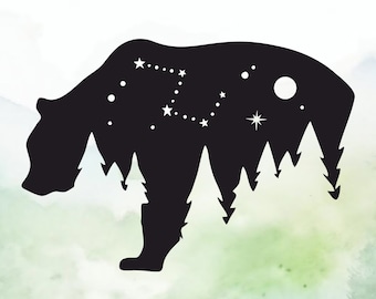 Bear Constellation Vinyl Decal | Car Decal | Window Decal | Laptops. Journals and More | Indoor/Outdoor | Permanent