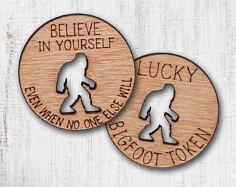 Lucky Bigfoot Token Coin |  Sasquatch | Pocket Pal | Pocket Hug