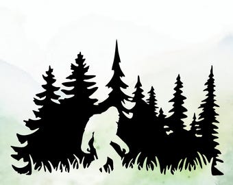 Bigfoot/Sasquatch Forest | Cryptid | Car Decal | Window Decal | Mirror Decal |Laptops. Journals and More | Indoor/Outdoor