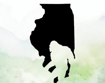 Bigfoot Illinois Vinyl Decal | Sasquatch Illinois Vinyl Decal | Car Decal | Window Decal | Indoor/Outdoor | Permanent
