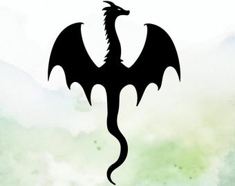 Dragon (Design #10) Vinyl Decal | Car Decal | Window Decal | Laptops. Journals and More | Indoor/Outdoor | Permanent