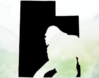 Bigfoot Utah Vinyl Decal | Sasquatch Utah Vinyl Decal | Car Decal | Window Decal | Indoor/Outdoor | Permanent