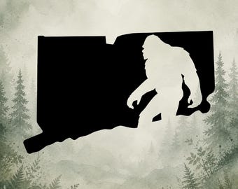 Bigfoot Connecticut Vinyl Decal | Sasquatch Connecticut Vinyl Decal | Car Decal | Window Decal | Indoor/Outdoor