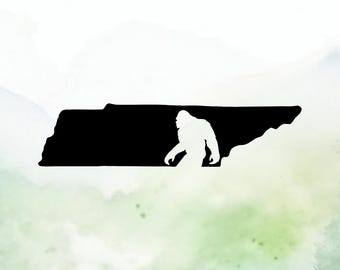 Bigfoot Tennessee Vinyl Decal | Sasquatch Tennessee Vinyl Decal | Car Decal | Window Decal | Indoor/Outdoor | Permanent