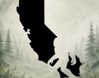 Bigfoot California Vinyl Decal | Sasquatch California Vinyl Decal | Car Decal | Window Decal | Indoor/Outdoor | Permanent