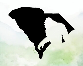 Bigfoot South Carolina Vinyl Decal | Sasquatch South Carolina Vinyl Decal | Car Decal | Window Decal | Indoor/Outdoor | Permanent