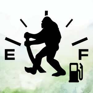 Bigfoot Gas Cap Vinyl Decal | Car Decal | Window Decal | Laptops. Journals and More | Indoor/Outdoor | Permanent