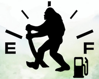 Bigfoot Gas Cap Vinyl Decal | Car Decal | Window Decal | Laptops. Journals and More | Indoor/Outdoor | Permanent