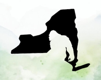 Bigfoot New York Vinyl Decal | Sasquatch New York Vinyl Decal | Car Decal | Window Decal | Indoor/Outdoor | Permanent