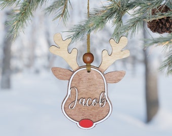 Reindeer Christmas Ornament | Personalized