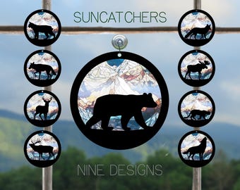 Suncatcher | Woodland Animals | Bear | Bobcat | Coyote | Deer | Elk | Fox | Moose | Mountain Lion | Wolf | Rocky Mountains