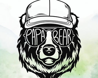 Papa Bear Vinyl Decal | Car Decal | Window Decal | Sticker | Laptops. Journals and More | Indoor/Outdoor | Permanent