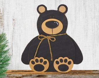 Black Bear Shelf Sitter | Home Decor | Woodland Animals | Farmhouse | Cabin